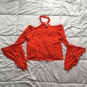 NWT Red Bell Sleeve Choker ASOS Curve Top Size 18
